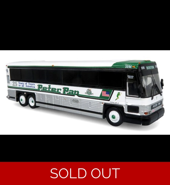 Iconic Replicas Peter Pan MCI D4000 Coach Bus 1/87 Diecast